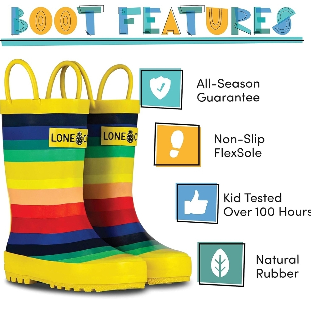 Lone Cone Kids Rainbow Rain Boots